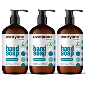 everyone front packaging showing three bottles and recyclable design benefit