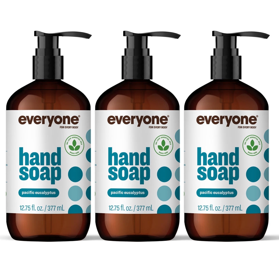 everyone front packaging showing three bottles and recyclable design benefit