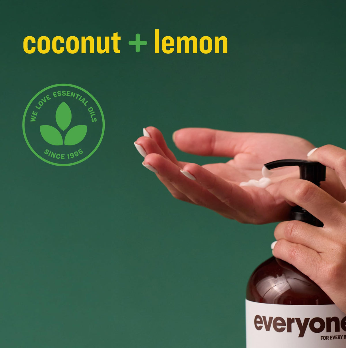 everyone lotion poured into hand demonstrating smooth application and hydration benefit