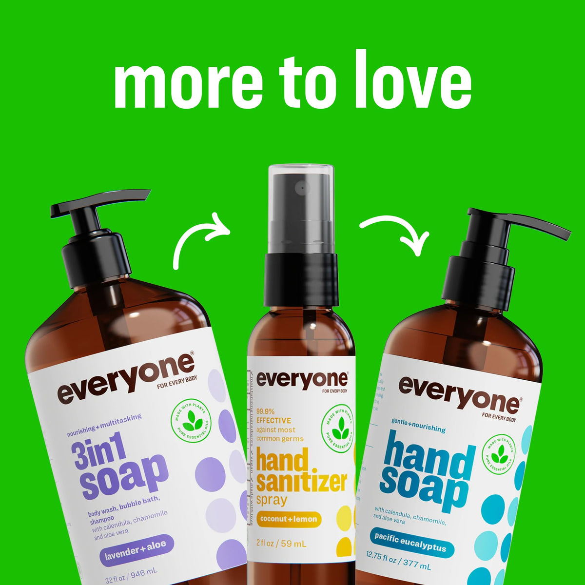 everyone bottle beside a rubber duck to show 32-ounce size and family-friendly scale
