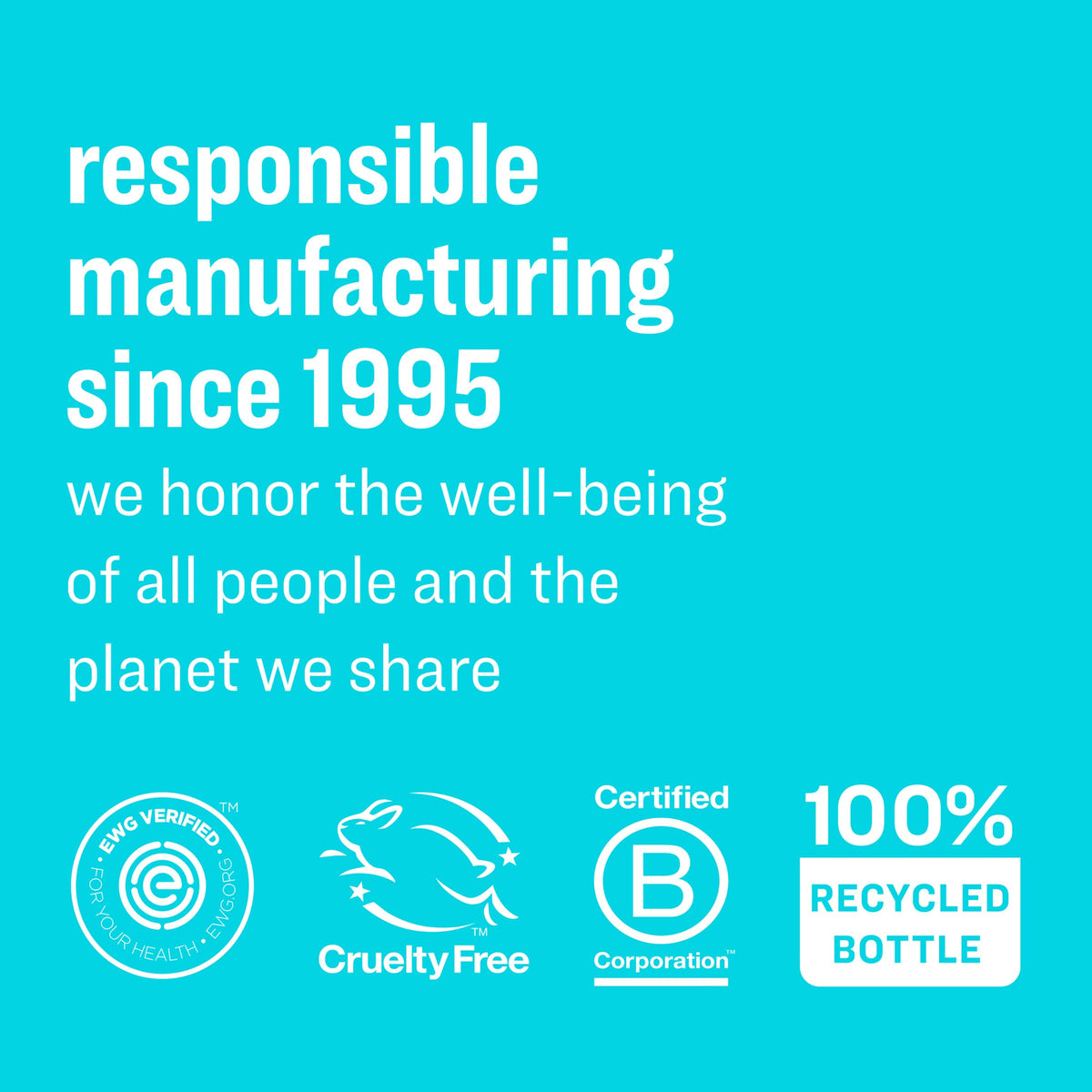everyone for every body bottle showing 100% recycled plastic and eco benefit