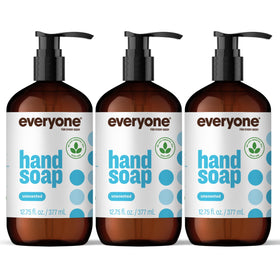 everyone for every body front packaging showing three pump bottles and scent-free benefit