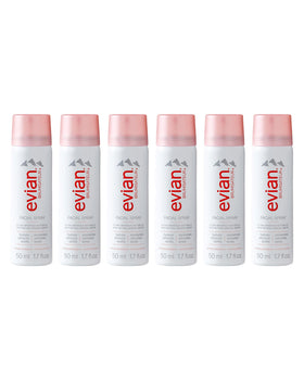 BRUMISATEUR Evian front packaging showing six travel facial sprays for convenience