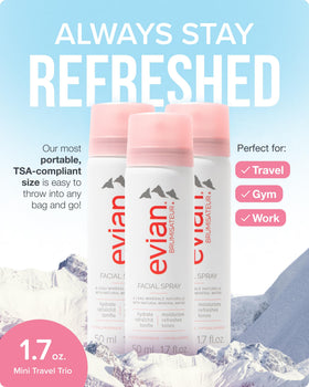 BRUMISATEUR evian close-up of spray nozzle highlighting fine mist delivery