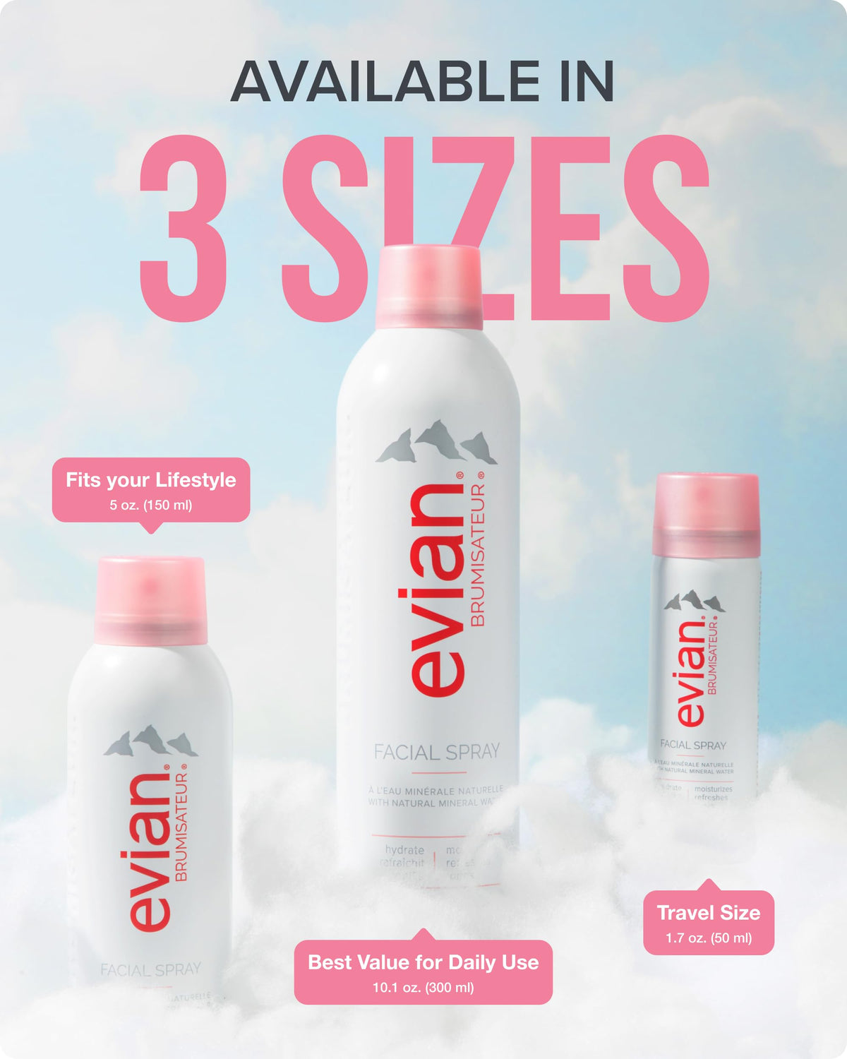 BRUMISATEUR Evian mist setting makeup for long-lasting, non-greasy finish benefit