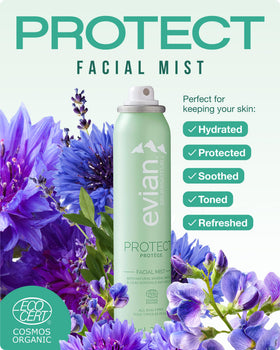 BRUMISATEUR Evian Protect fine mist spray close-up for cooling hydration