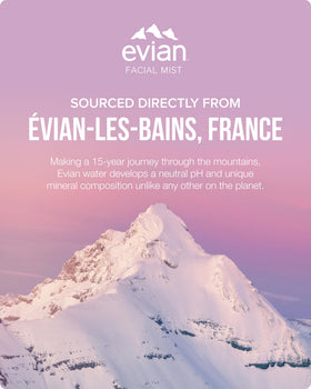 BRUMISATEUR Evian Protect in a travel kit to illustrate portability and convenience