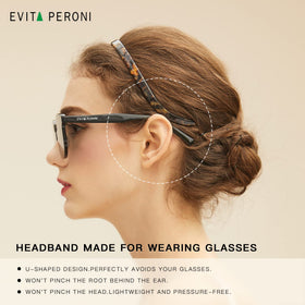 EVITA PERONI amber headband inside velvet pouch for protected storage benefit
