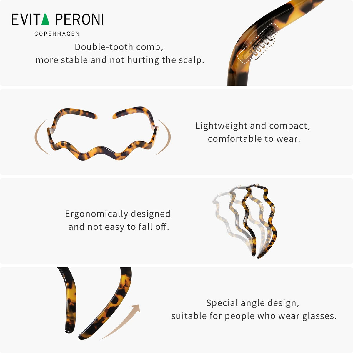 EVITA PERONI close-up acetate texture highlighting glossy durable finish