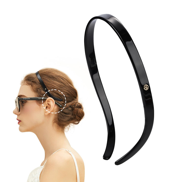 EVITA PERONI front view of black headband showing sleek design and comfort