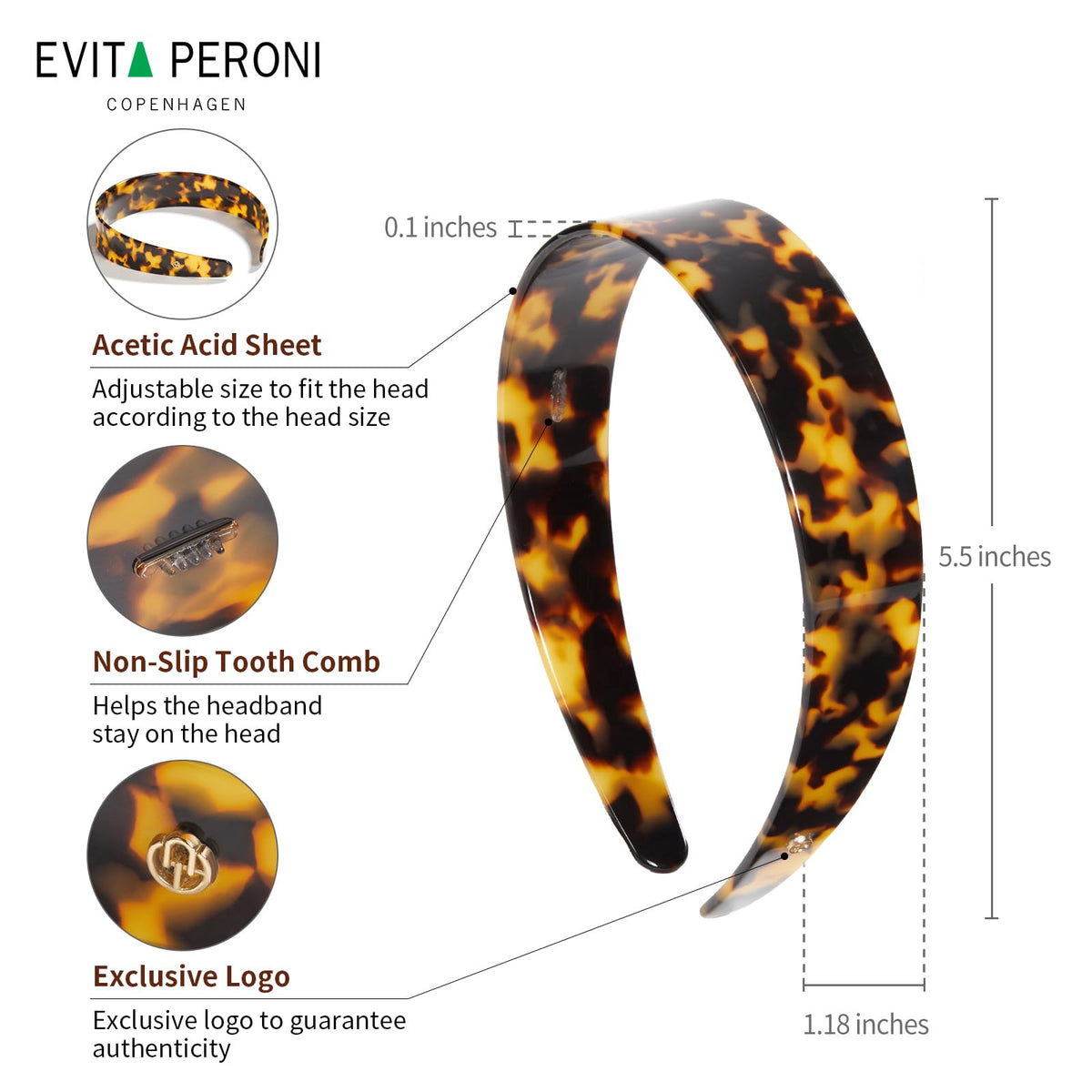 EVITA PERONI side profile showing band width for secure comfortable hold
