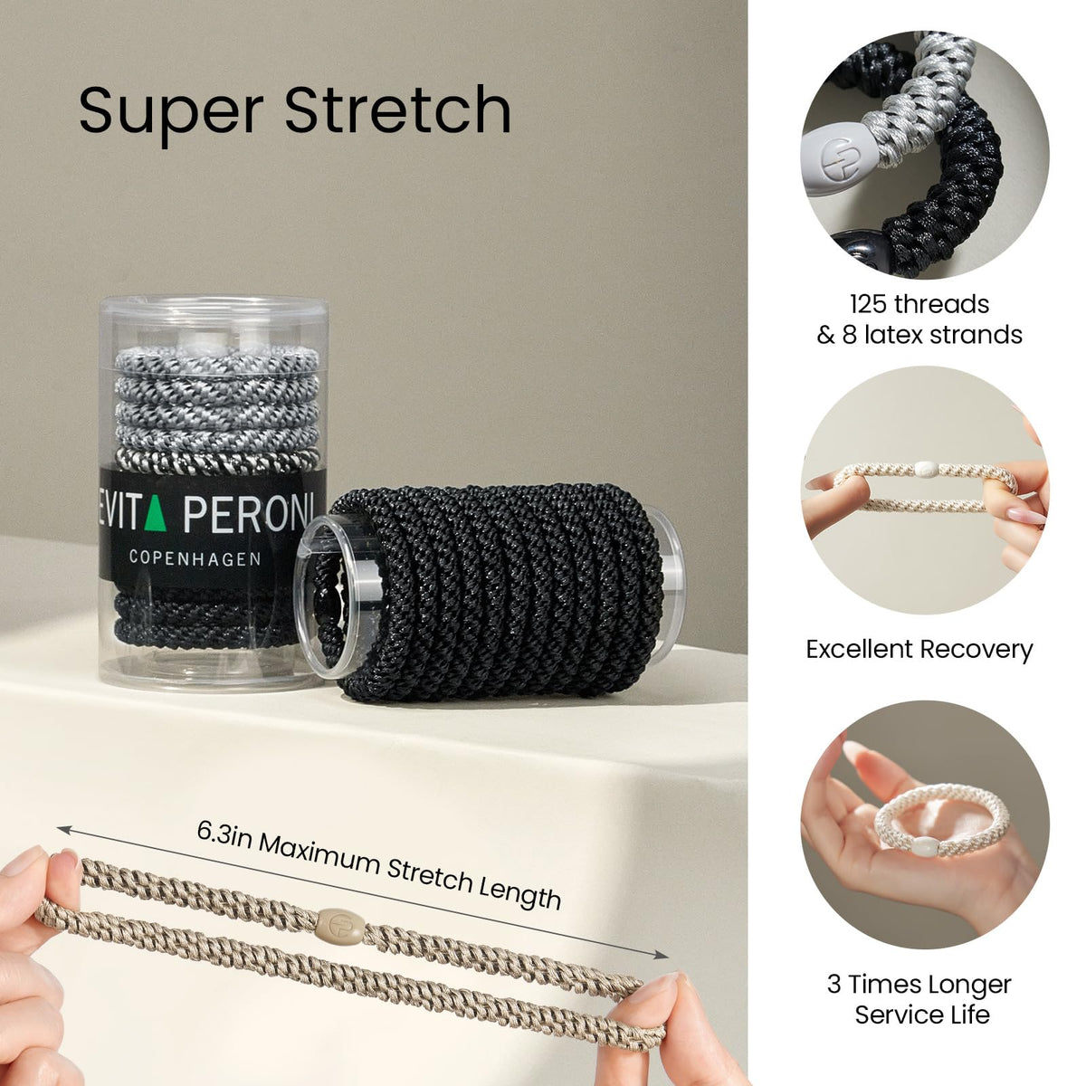 EVITA PERONI fabric texture detail showing smooth surface that prevents hair damage