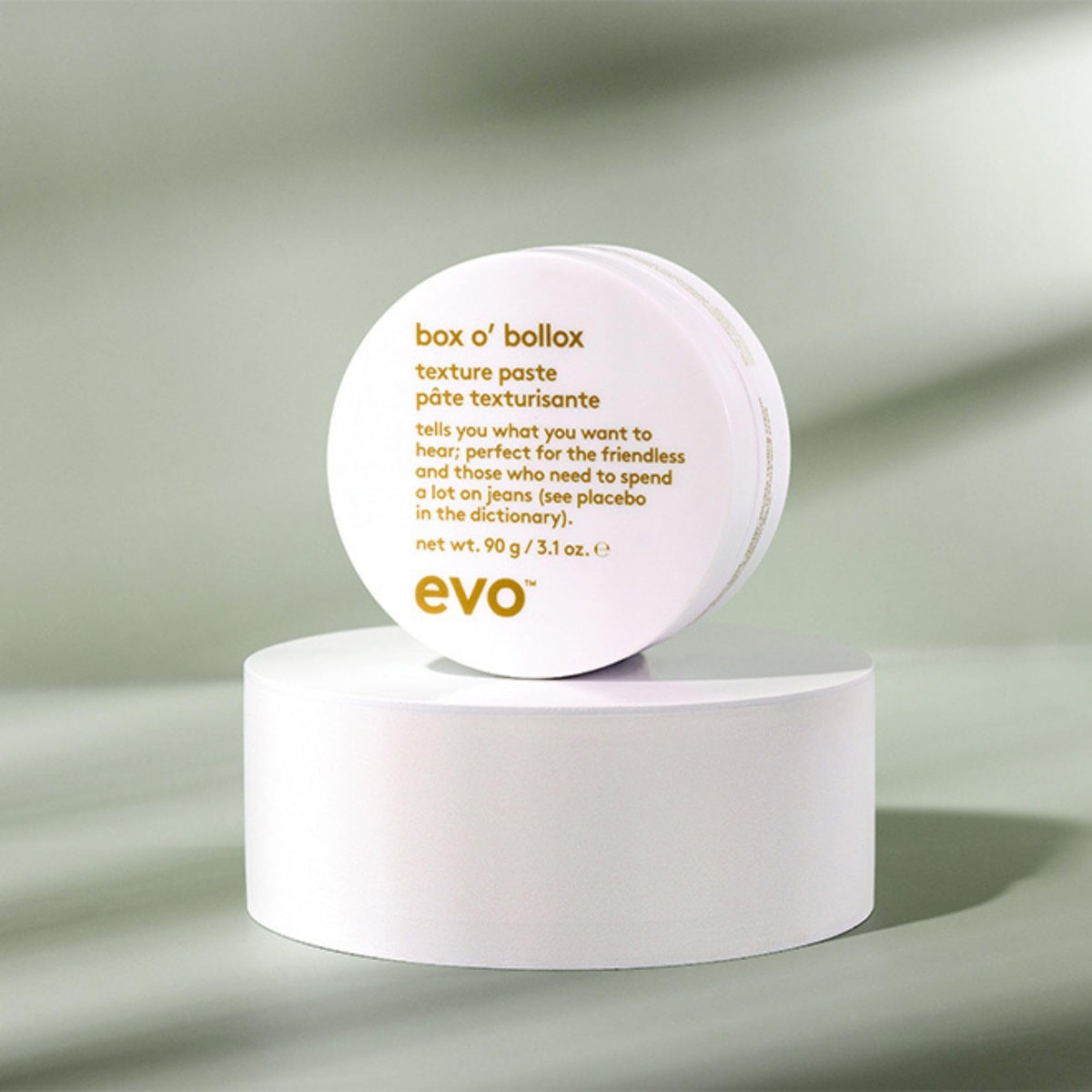 EVO Box O' Bollox styled medium-length hair illustrating separation and body benefit