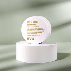 EVO Box O' Bollox styled medium-length hair illustrating separation and body benefit