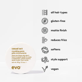 EVO paste in hand ready to apply for quick styling benefit