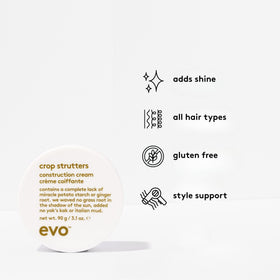 EVO Crop Strutters applied to short hair demonstrating texture and natural hold