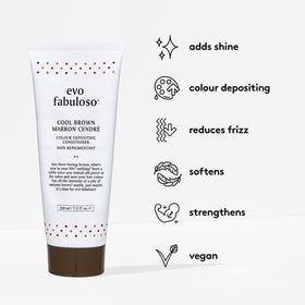 EVO Fabuloso Cool Brown pump dispensing creamy conditioner for easy use