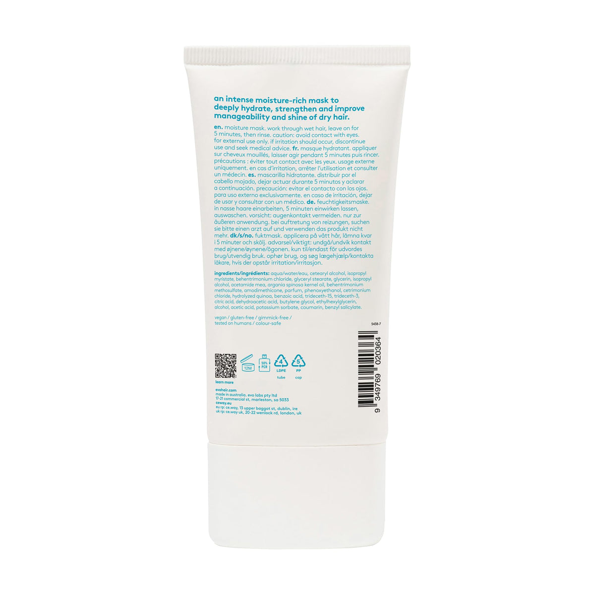 EVO close-up of creamy mask texture highlighting smooth consistency for easy detangling
