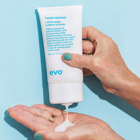 EVO Head Mistress cream texture close-up highlighting smooth slip for detangling