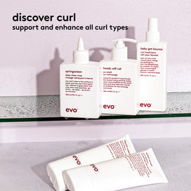 EVO used by model with curly hair showing polished, touchable results