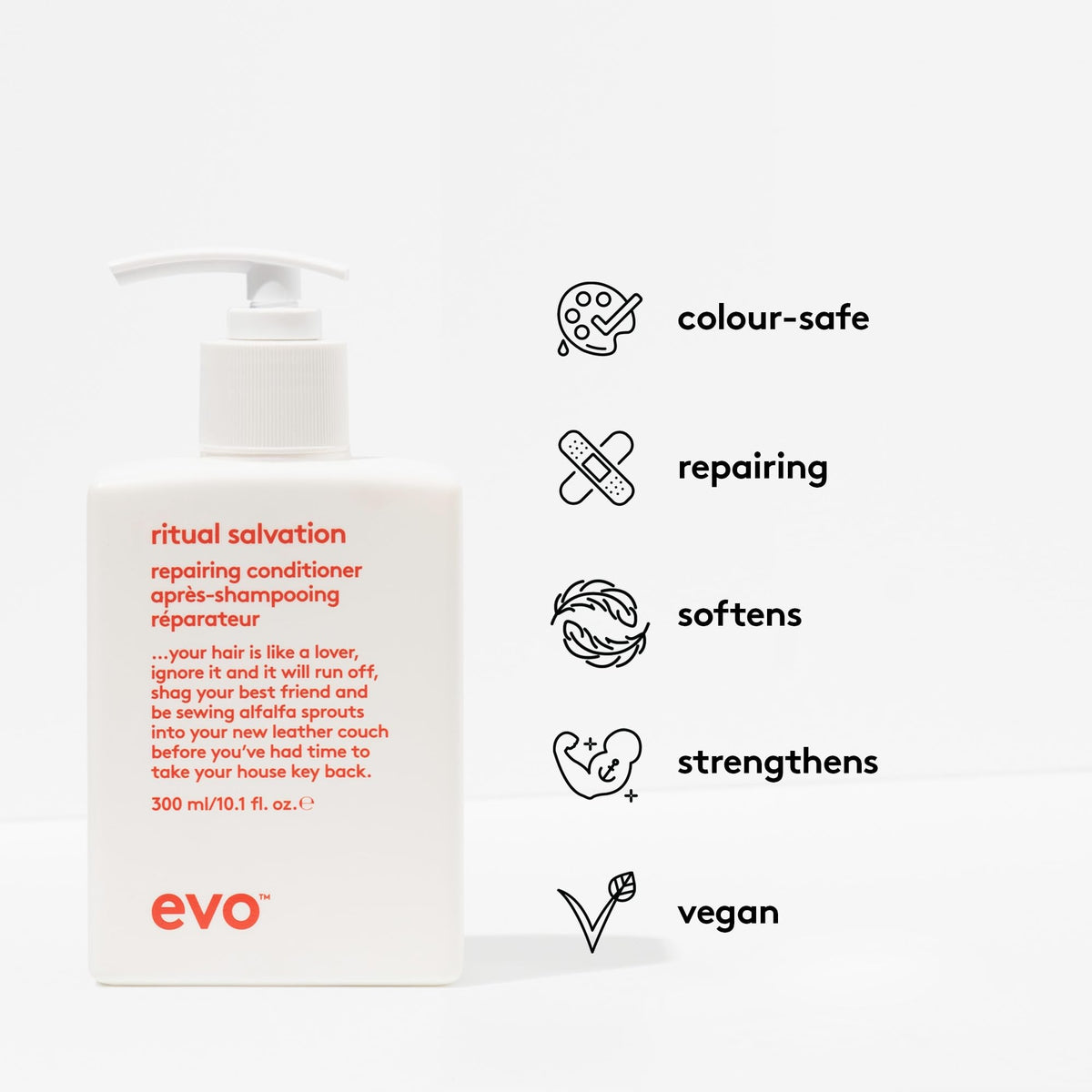 EVO Ritual Salvation back label close up highlighting ingredients and directions