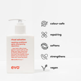 EVO Ritual Salvation back label close up highlighting ingredients and directions