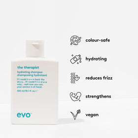 EVO shampoo lather texture illustrating gentle cleansing and moisture