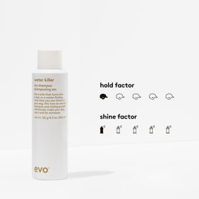 EVO spray texture close-up capturing fine mist and added volume benefit