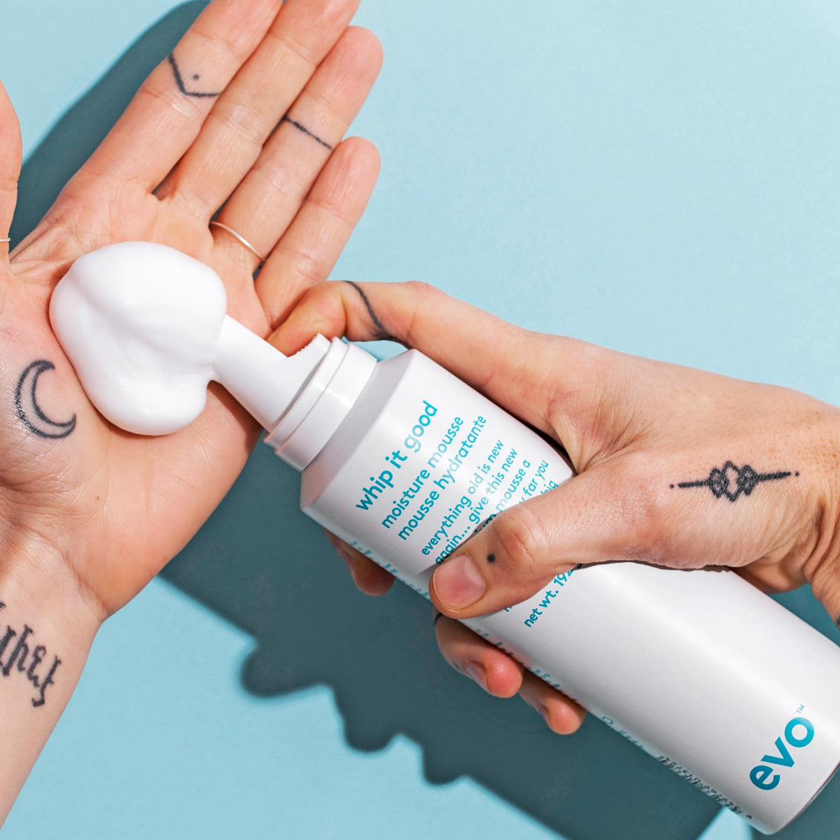 EVO product label and ingredients list highlighting key conditioning agents