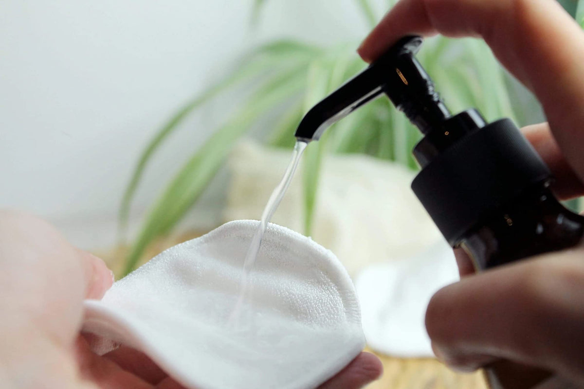Evolve Organic Beauty displayed on bathroom shelf suggesting daily routine refresh