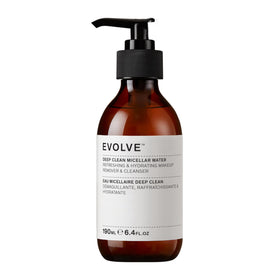 Evolve Organic Beauty front bottle view showing clean packaging and clear benefits