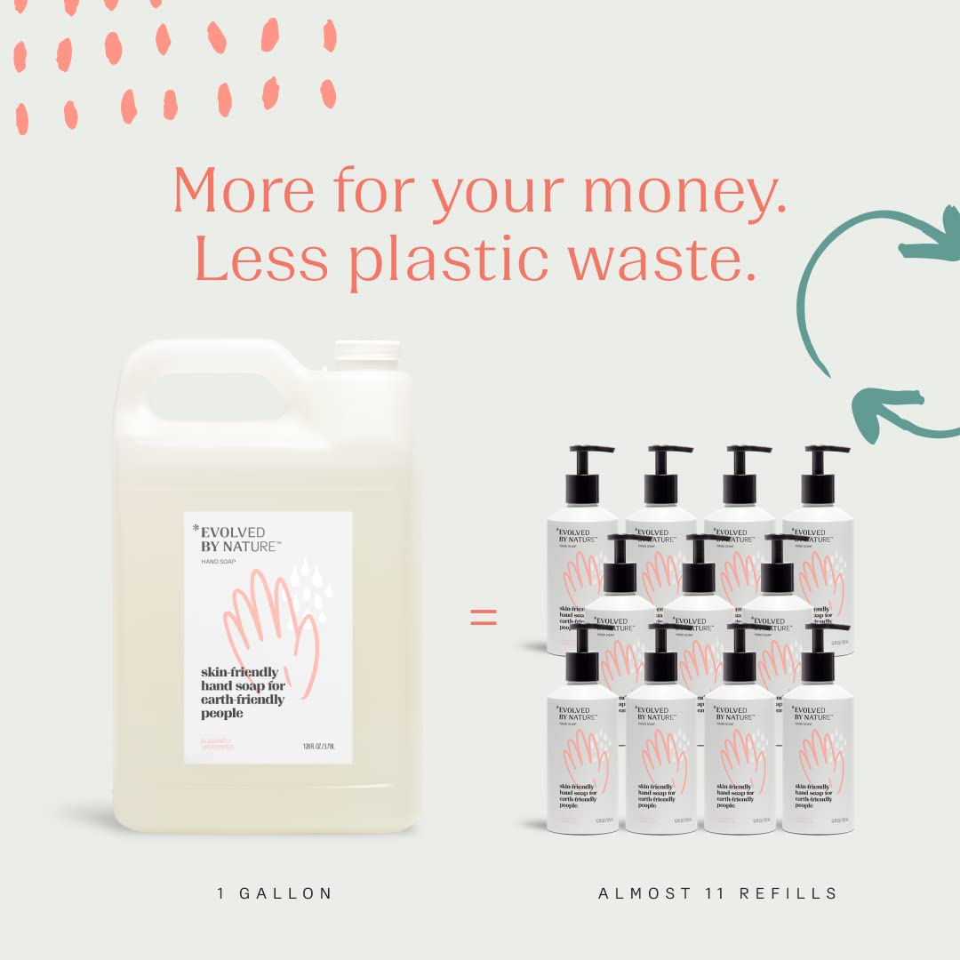 EVOLVED BY NATURE pump dispensing soap into hands for gentle cleansing
