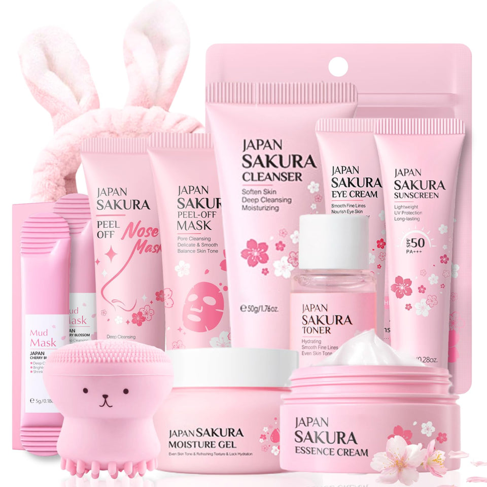 Evolvique front packaging showing the 11-piece sakura kit and benefits