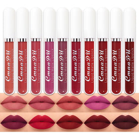 evpct front packaging showing ten matte lipstick tubes and gift-ready box benefit convenient variety