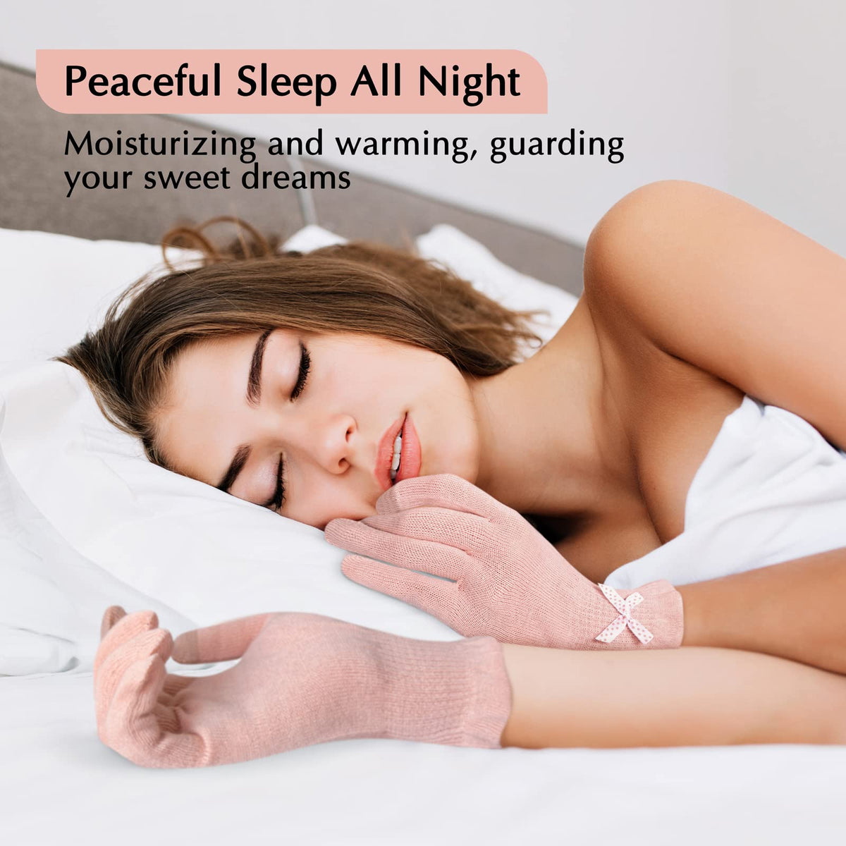 Evridwear gloves with cream application staged to illustrate how to use overnight