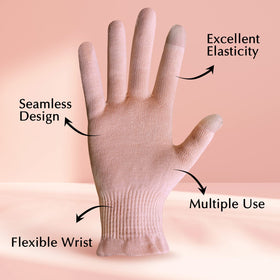 Evridwear gloves on sleeping woman demonstrating comfortable overnight hand therapy