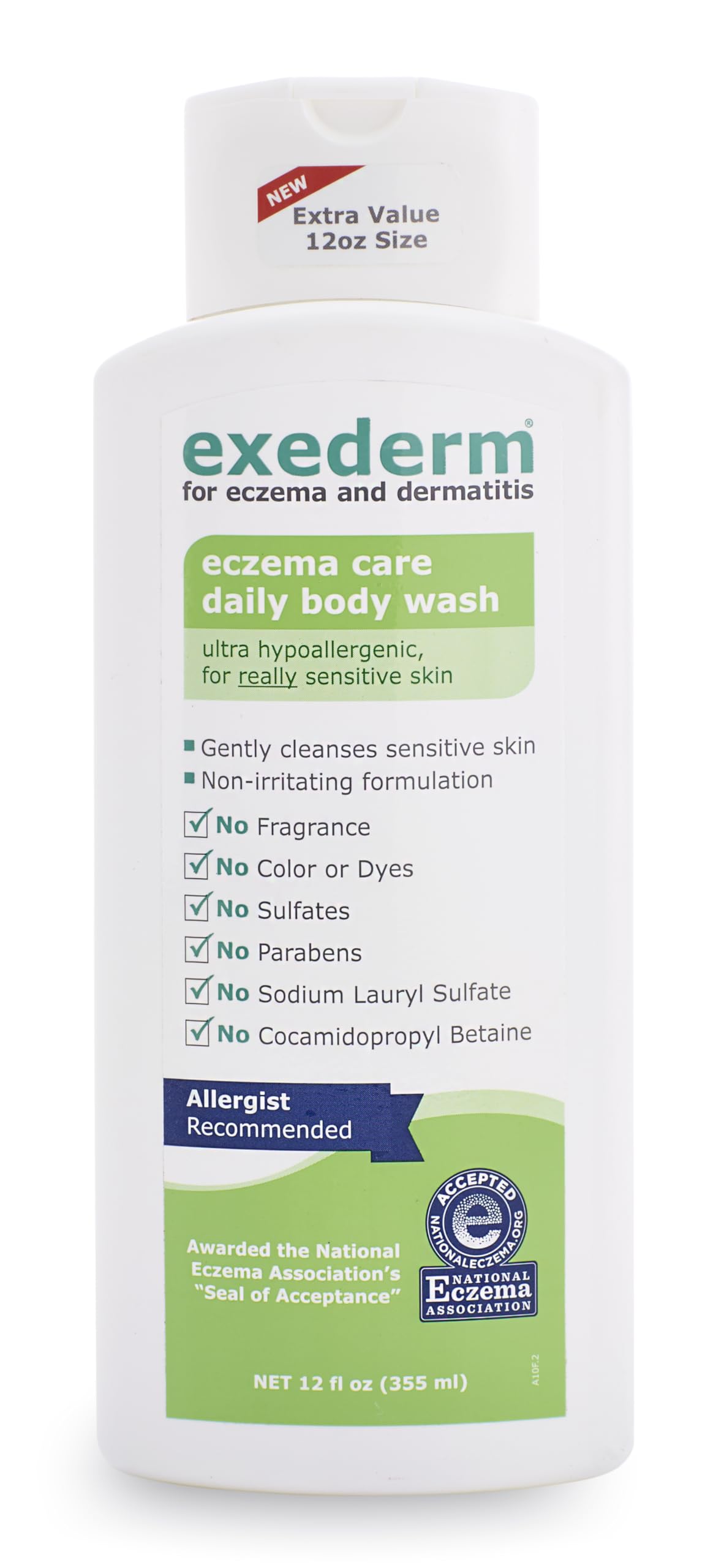 Exederm front packaging shows label and benefits for sensitive skin