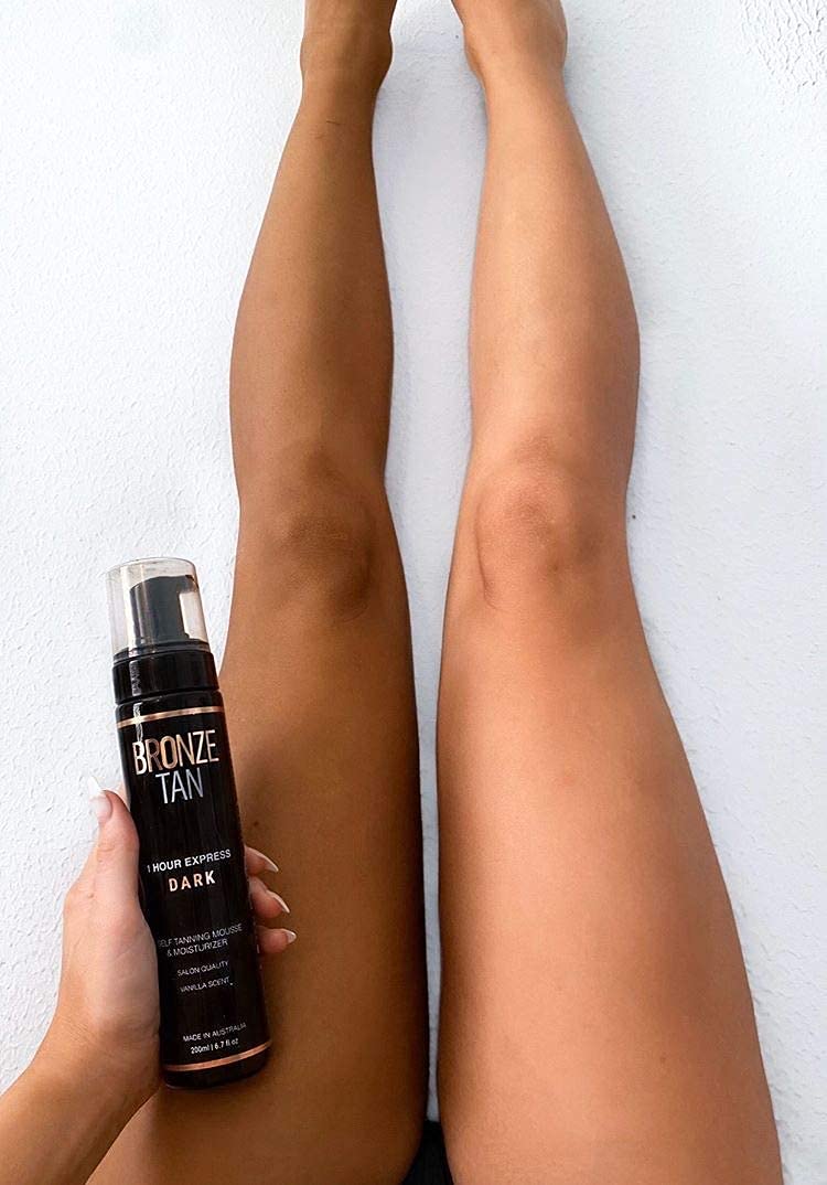Existing Beauty application with mitt demonstrating streak-free blending and hand protection