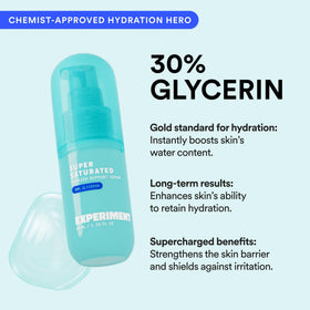 Experiment application on skin demonstrating immediate dewy, plumping effect