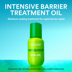 Experiment next to a ruler showing 1.0 fl oz scale and travel-friendly benefit