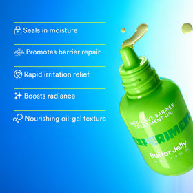 Experiment jelly-oil texture close-up highlighting fast absorption benefit