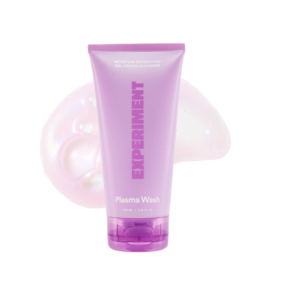 Experiment front packaging showing bottle and label, clear product identity and benefit