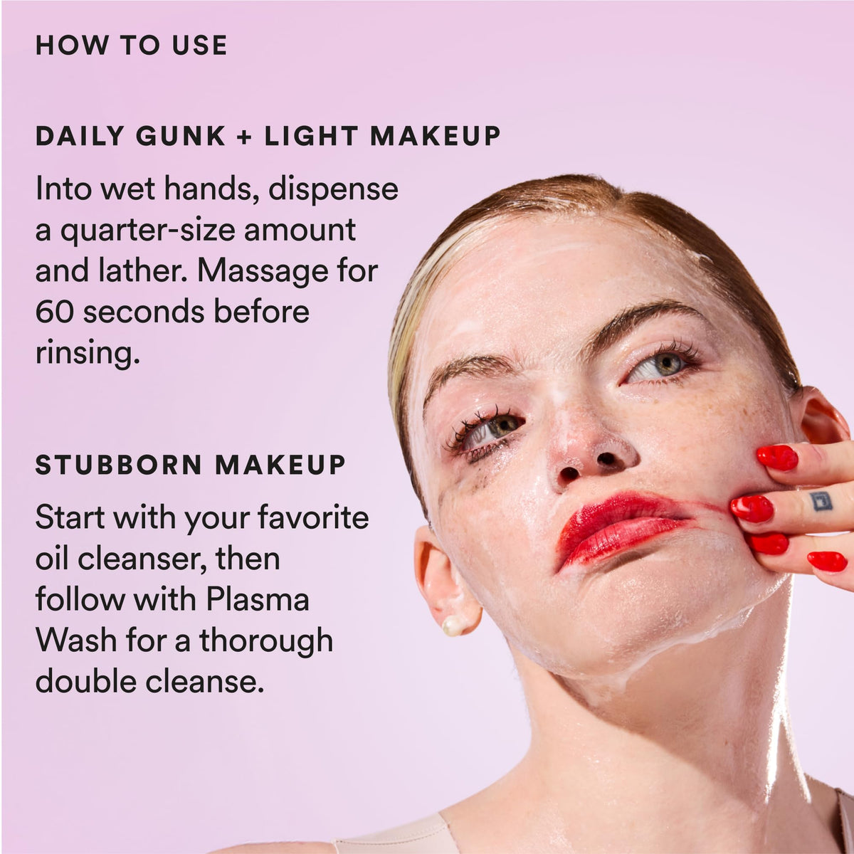 Experiment being used in morning routine, removes sunscreen while hydrating