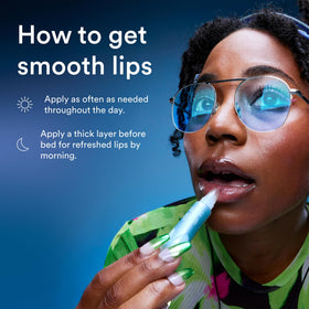 Experiment lip treatment beside coin showing pocket-size travel convenience