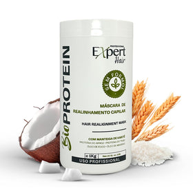 Expert Hair front packaging shot showing professional 1kg tub and clear product branding and benefit