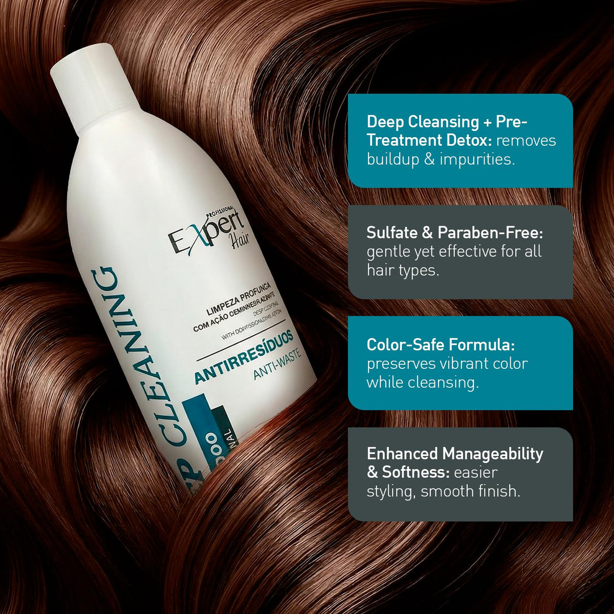 Expert Hair close-up pump and shampoo texture showing easy dispensing