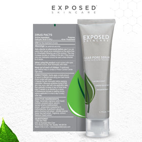 Exposed Skin Care applied at night in routine showing gentle pore-clearing action