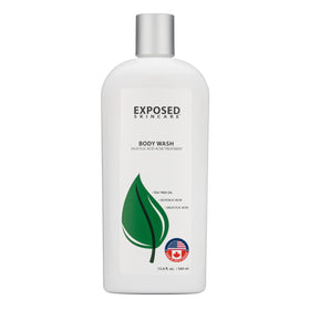 Exposed Skin Care front packaging showing product and benefit of clearer body skin