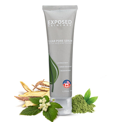 Exposed Skin Care front bottle shot showing clean packaging and product benefit