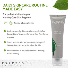 Exposed Skin Care on bathroom counter lifestyle scene showing daily routine benefit